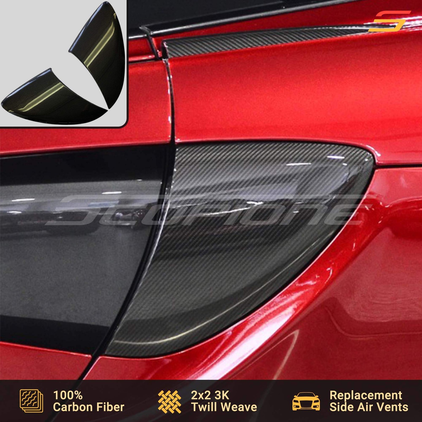 Scopione Carbon Fiber Side Air Intake Covers for McLaren 540C 570GT 570S 600LT