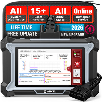 ANCEL DS200 OBD2 Scanner Car Full System Diagnostic Tool with 15+Reset FCA CANFD