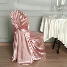 6 Dusty Rose SATIN UNIVERSAL CHAIR COVER Wedding Banquet Reception Decorations