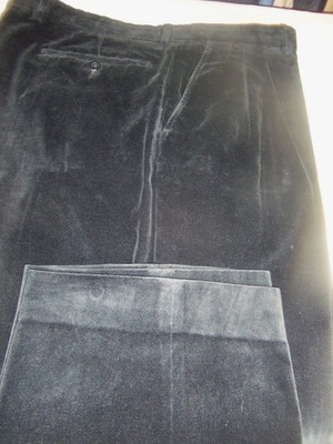493- MINT Bruno Piatelli ULTRA SOFT COTTON Velour BLACK NIGHT PANTS- 38 X 33.5