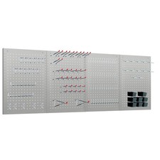 LUGO 24"X16" METAL PEGBOARD WALL ORGANIZER, 128 PC 128 PC PG-2416-SET-CM-GRY