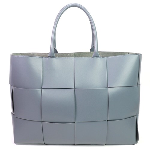 BOTTEGA VENETA 736182 Large Arco Maxi Intrecciato Gray Calf Leather  Beauty Auth