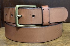 Polo Ralph Lauren Brown Leather Belt Sz34 1-3/8  Wide GUC