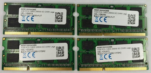 4x 4GB HYPERTEC PC3-10600 DDR3-1333 Laptop RAM Speichermodule