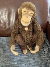 Vtg Steiff Jocko Mohair Jointed Monkey Chimpanzee 1950’s to 1960’s 45cm