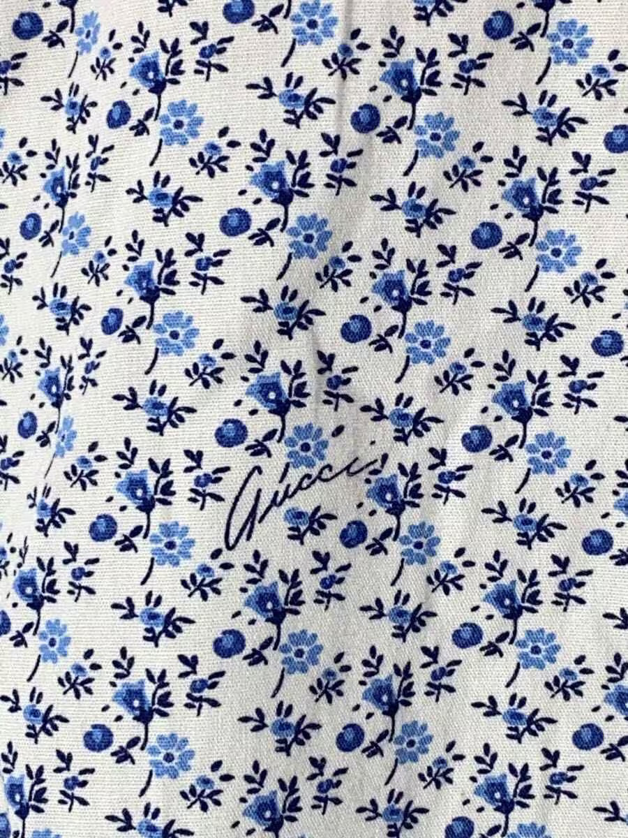 GUCCI Long Sleeve Shirt, Size 38, Cotton, Blue, Floral Print, 266410 Z7748 thumbnail 8
