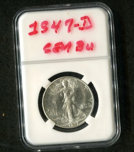 1947-D 50c Walking Liberty Silver Half Dollar GEM BU