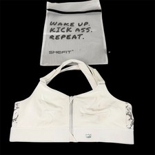 SHEFIT FLEX White Sports Bra Size 1Luxe Supportive Activewear Medium Impact