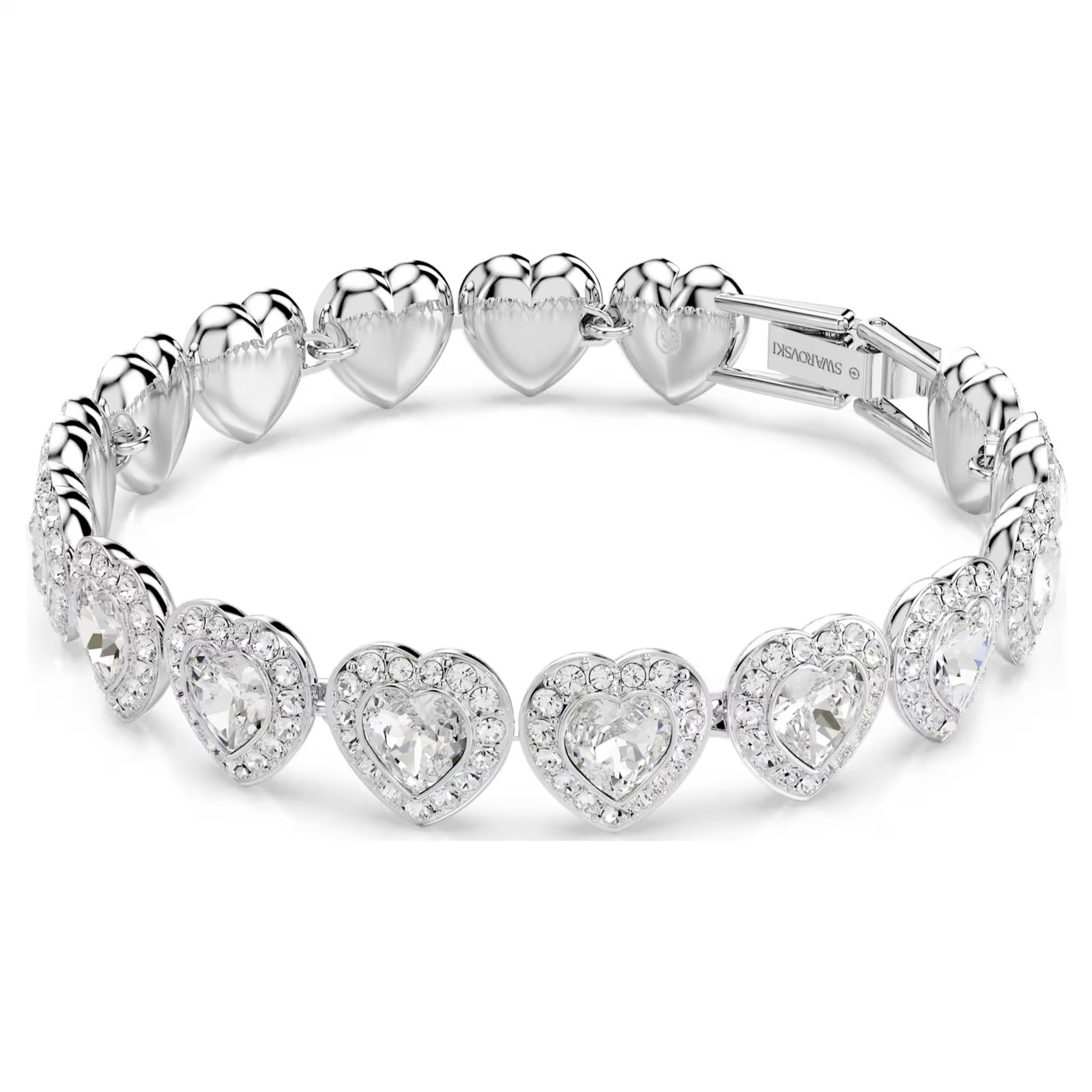 Ariana Grande Tennis bracelet Mixed cuts, Heart, White, Rhodium plated 5720860
