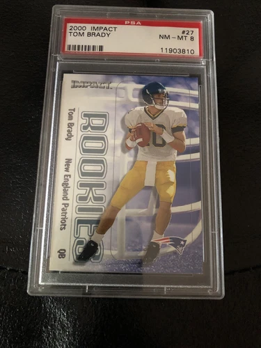 2000 Fleer Impact Tom Brady New England Patriots #27 PSA 8 Rookie