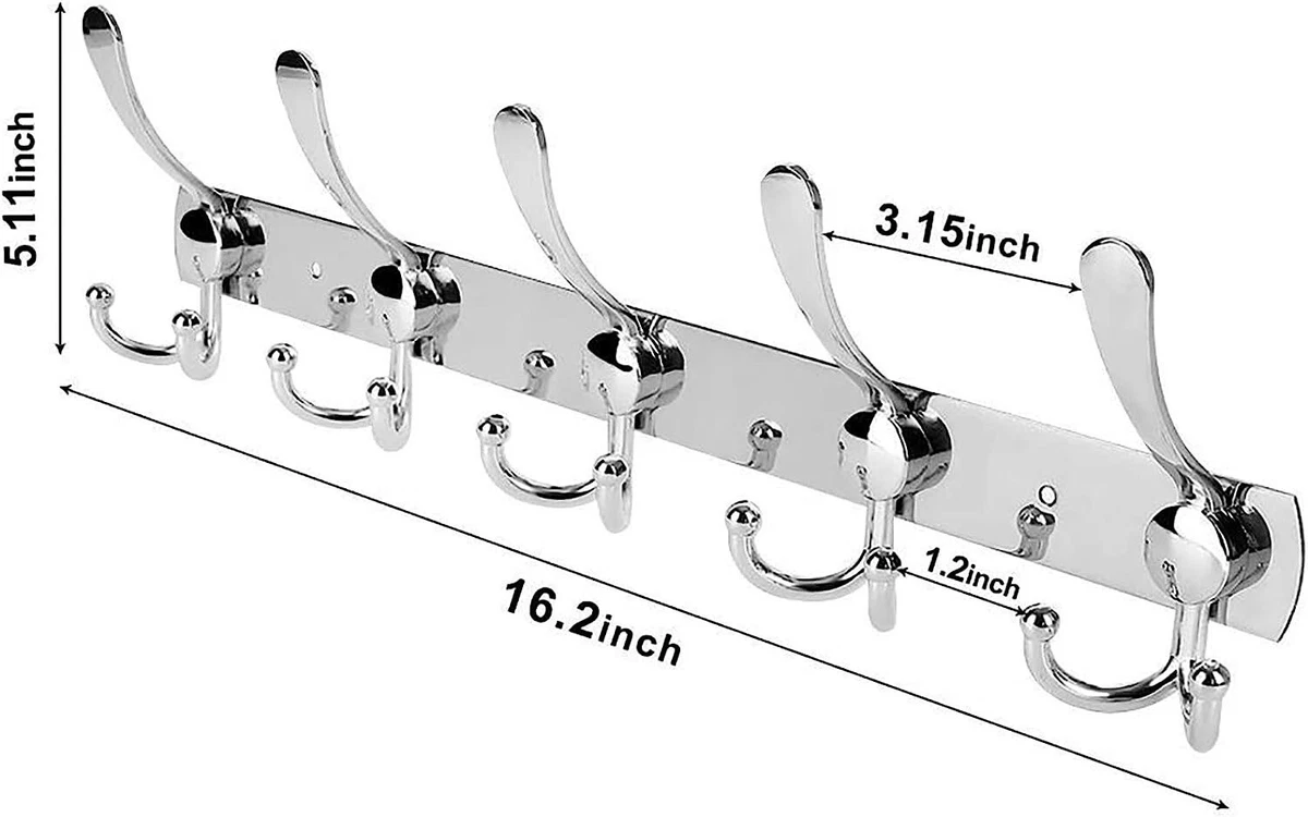  WEBI Gancho para colgar sobre la puerta con 5 ganchos para  colgar abrigos, toallero de puerta, colgador de toallas, perchero de puerta  para baño, detrás de la parte trasera de la