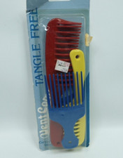 Vintage Vent Comb Tangle Free Curved Tooth Design Made in USA Lot Of 3 W/Pick