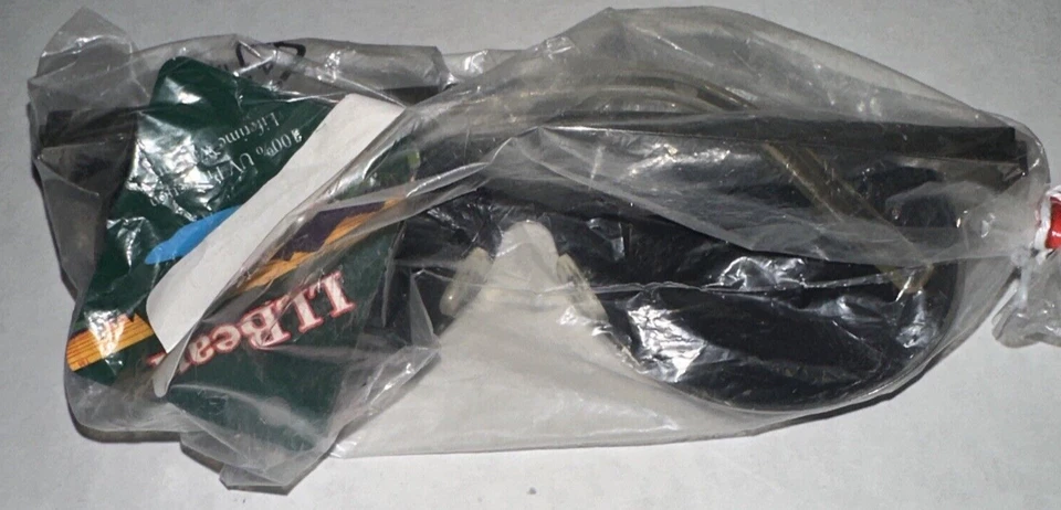 Gafas de sol LL Bean Aviator marco plateado plano lentes negras 100 % protección UV Foto 3 de 4