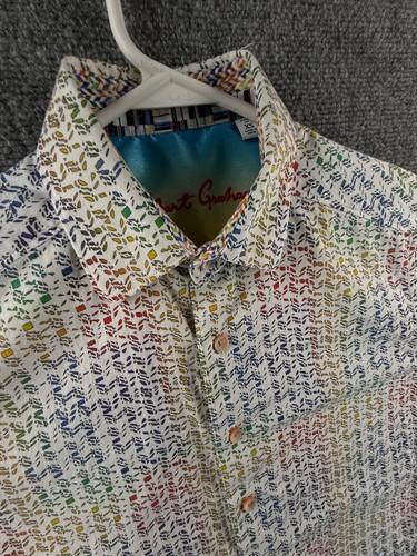 Robert Graham Hombres Clásico XS Colorido Patrón Geométrico Manga Larga Abotonable - Imagen 8 de 16