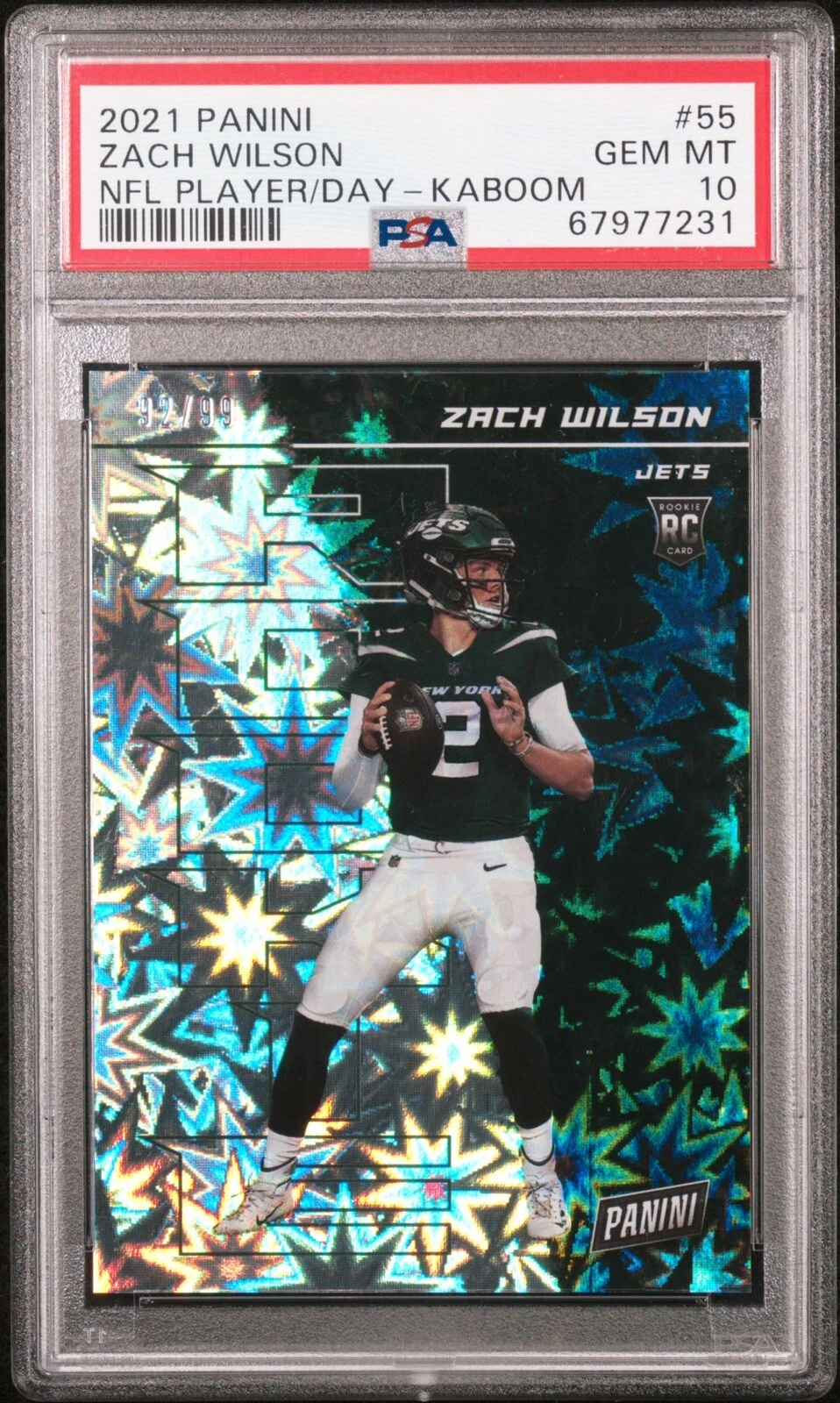 Zach Wilson Panini NFL Player of the Day #55 Kaboom