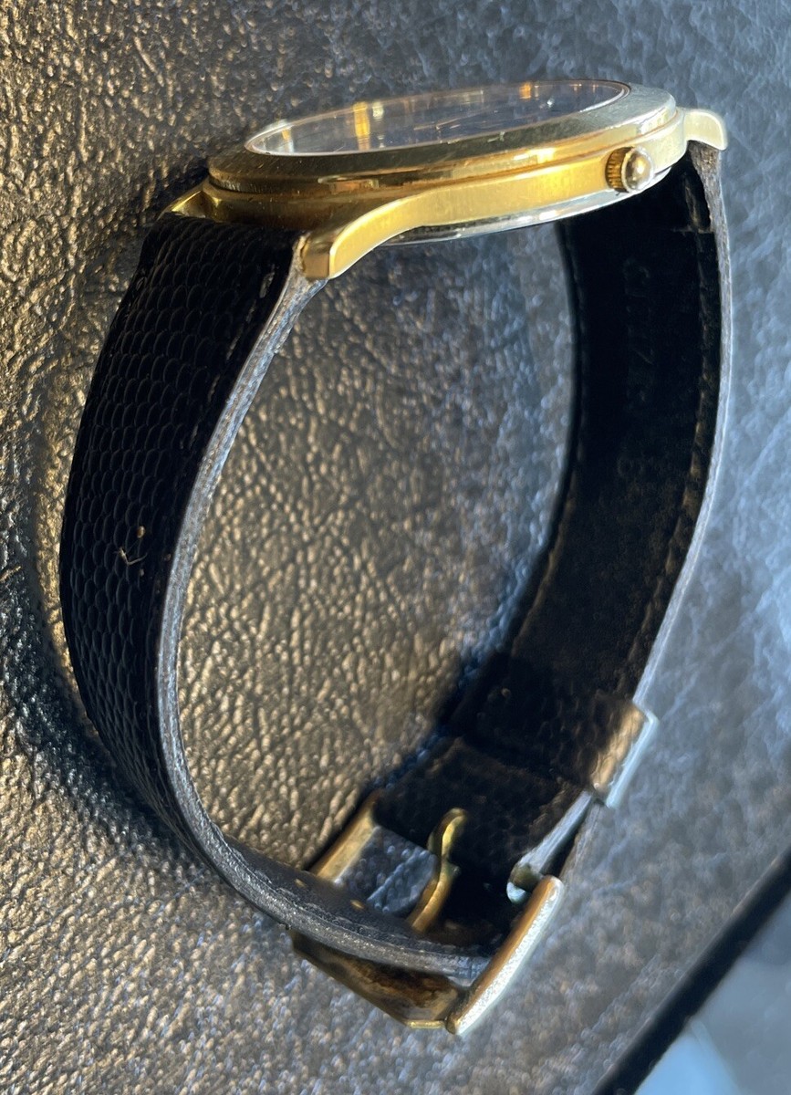 Movado 1995 Watch Gold Tone Stainless 87-D1-844 Excellent 