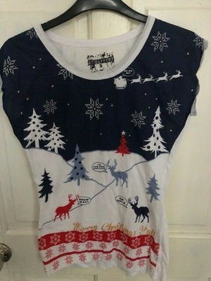 Primark Ladies Girls Christmas T Shirt 