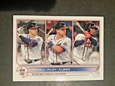 2022 Topps Series 1 Adam Duvall/Austin Riley/Ozzie Albies RBI Leaders