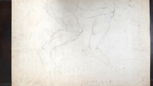 2 Bleistiftzeichnungen Portrait Detailstudie Colleoni Reiterstandbild Venedig - Picture 11 of 12