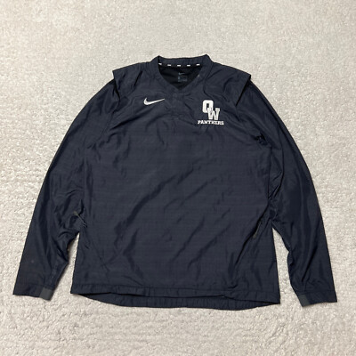 Nike Jacket Men Medium Black Pullover Baseball Training Old Westbury Panthers