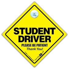 Student Driver Please Be Patient Car Sign, Suction Cup Car Sign For a New Driver