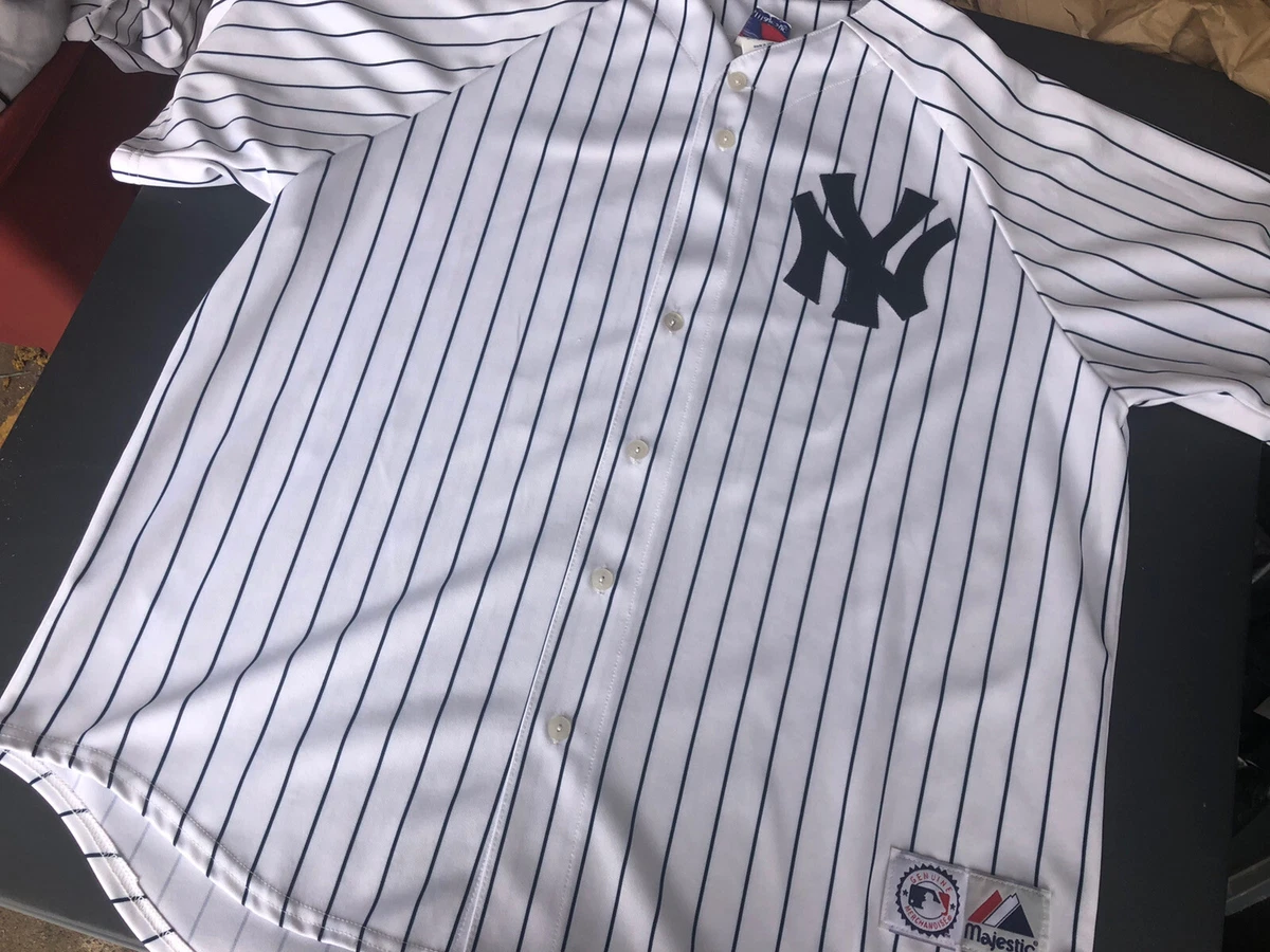 Majestic New York Yankees #41 MLB Sewn Pinstripe Jersey SZ XXL Made In USA