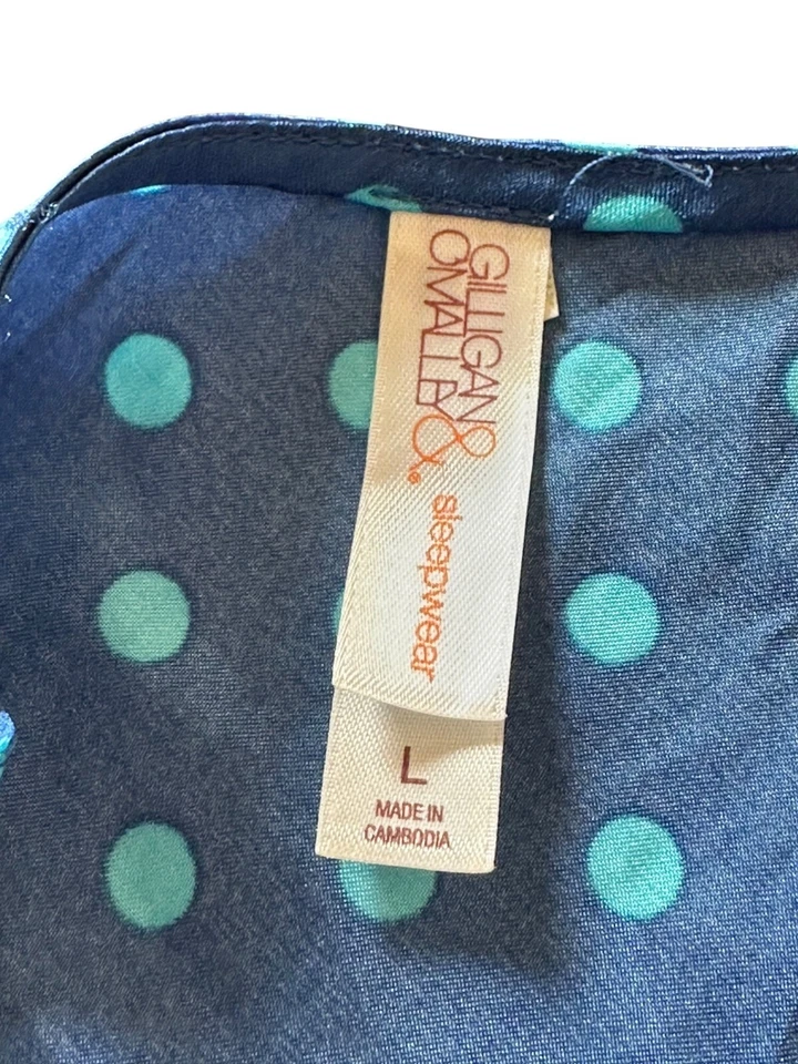 Vestido de Noche Gilligan & O'Malley Azul Lunares Sin Correas Ajustables Borde de Encaje L Foto 4 de 4