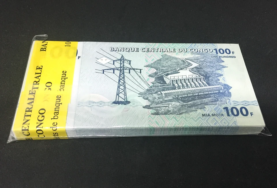 CONGO D.R. 100 Francs X 100 PCS 2013 P-98 ELEPHANT Bundle UNC Uncirculated - Image 2 of 3