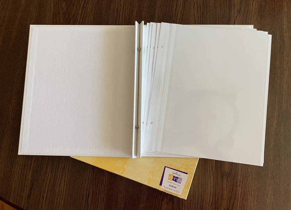 Álbum de fotos de aniversario sello blanco plata en caja álbum de recortes 6 hojas Foto 2 de 3