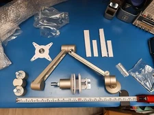 Steelcase Volley Premium Brushed Aluminum Monitor Arm Kit w Dual Arm Adapter NEW