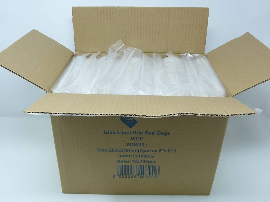 1000 X Grip Seal Bags Self Resealable Grip Poly Plastic Clear -  6 x 9
