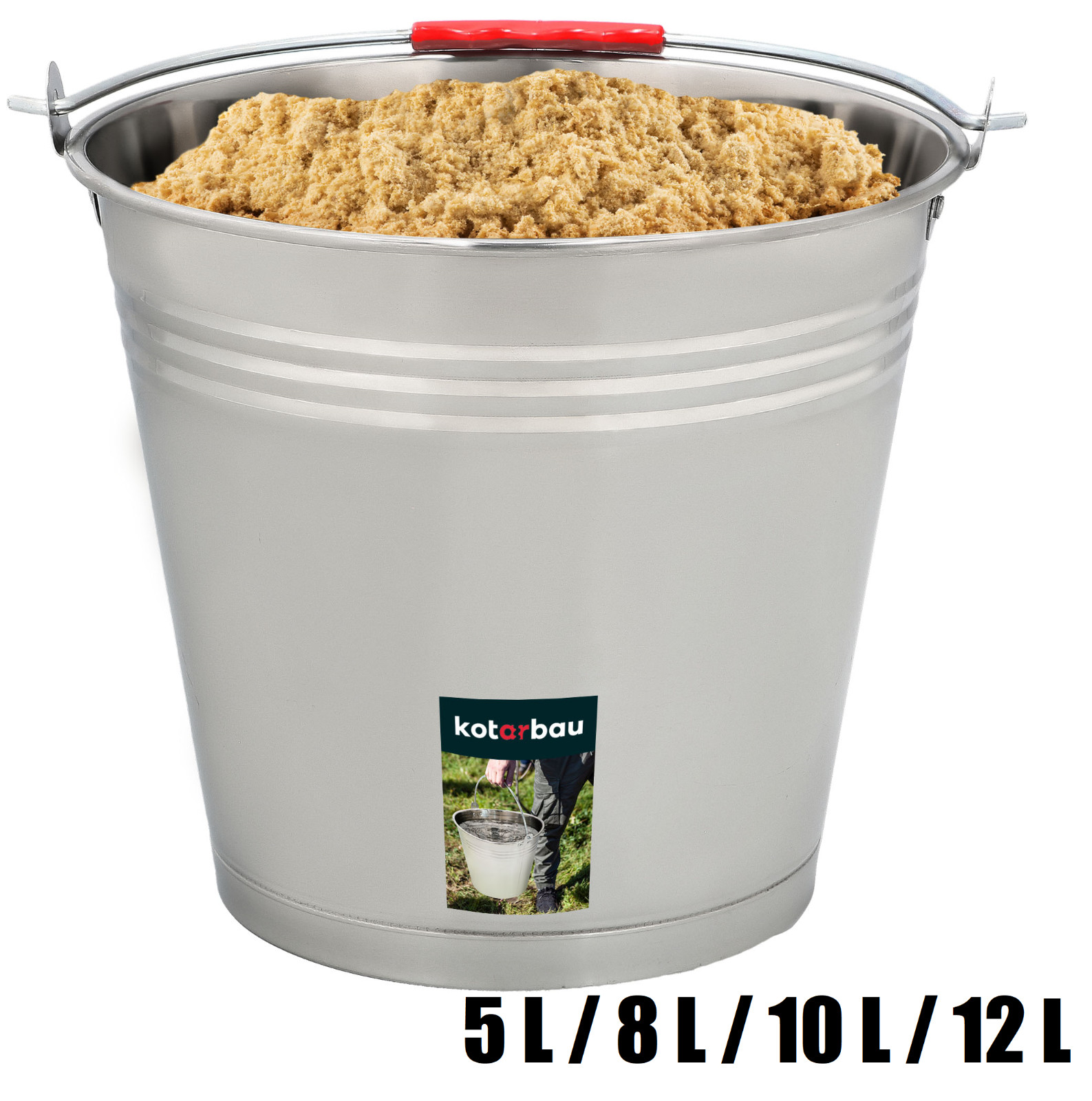 Edelstahleimer 5 - 12 L Lebensmitteleimer Kücheneimer Futtereimer Milcheimer