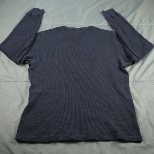 Vtg Polo Jeans Co 67 Shirt Mens L Navy Thermal Waffle Knit Y2K Ralph Lauren - Picture 6 of 10