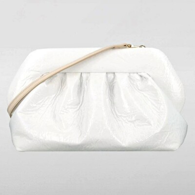 THEMOIRe Tia Pinatex Fabric Clutch Bag Detachable Strap (MSRP $475)