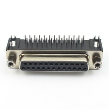 50Pcs D-SUB 25 Pin Female Right Angle PCB Socket Connector Adapter 2 Rows DB25F