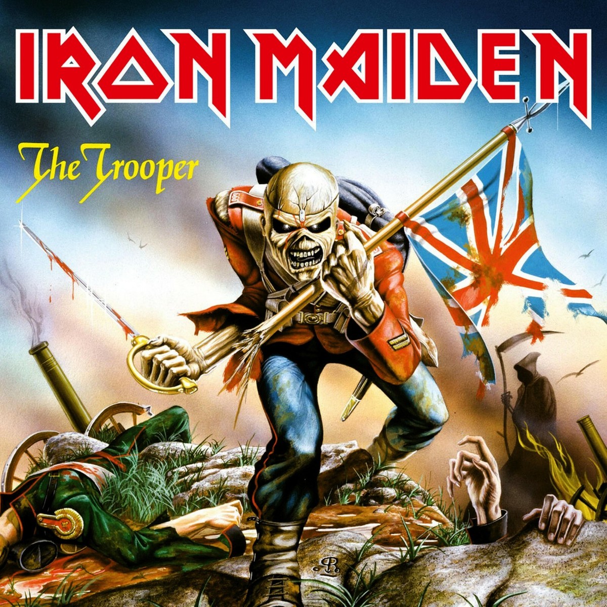IRON MAIDEN The Trooper BANNER 2x2 Ft Fabric Poster Flag album
