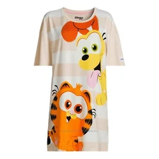 The Garfield Movie Pajama Nightgown Womens Size XS-3X Plus Sleep Shirt Gown Odie