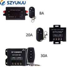 8A 20A 30A DC12-24V RGB Controller 3Key Led Dimmer RF Wireless Remote Control