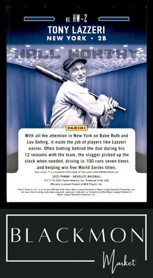 2022 Panini Absolute #HW-2 Tony Lazzeri | eBay