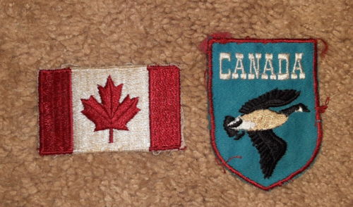 Canada Flag Embroidered Patch Red White Leaf and Canadian Goose Blue Patch - Picture 1 of 1