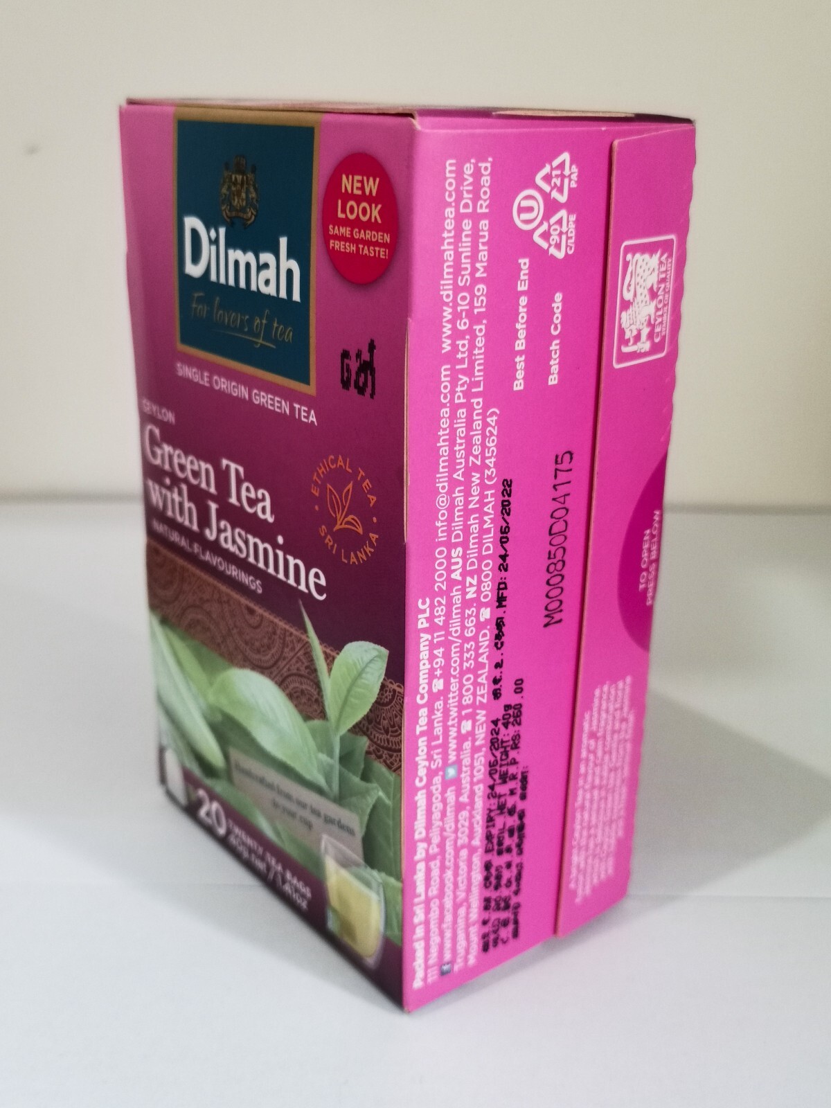 Green Tea Dilmah 20Bags With Natural Jasmine Flavor Pure Ceylon Tea FreeShipping