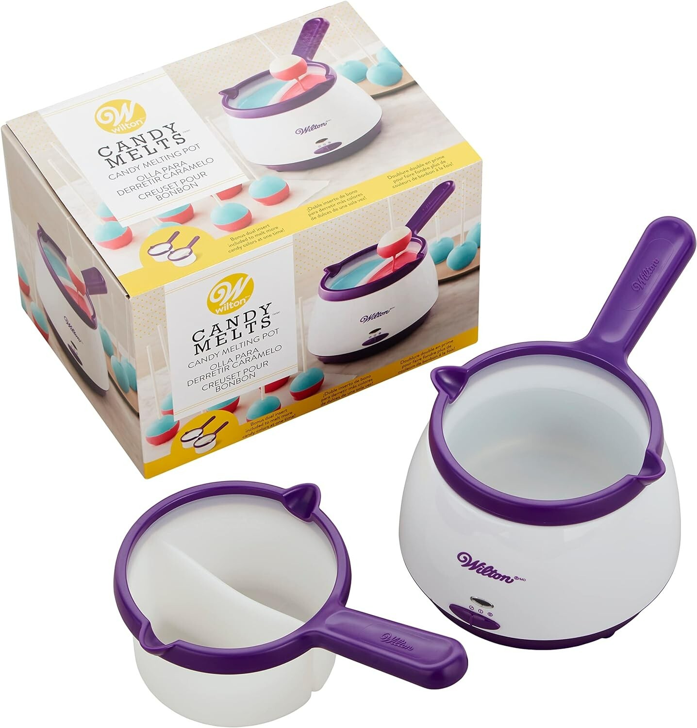 Wilton Candy Melts Candy Chocolate Melting Pot 2 Inserts, Whole and