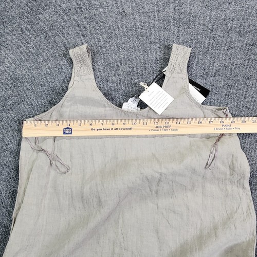 NEW Nicole Miller Womens Linen Tiered Midi Length Dress size M Button Lagenlook - Picture 9 of 11