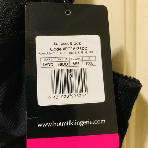 HOTMILK Black Lace Nursing Bra Wireless Intimates Lingerie Womens Size 16DD/38DD - Picture 8 of 11