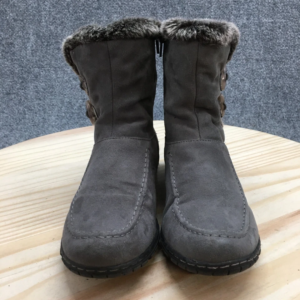 Naturalizer ботинки женщин 8 M Refinery зимний серый мех с подкладкой комфорт лодыжки Топ - Изображение 4 из 4