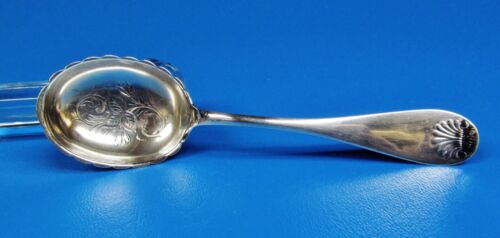 Vintage Shell Pattern Ornate Sterling Silver  Sugar Spoon. 5 1/2" - Afbeelding 1 van 5