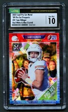 Sam Ehlinger #81 Leaf Pro Set Metal 2021 Prospects Red White & Blue Crystal CSG