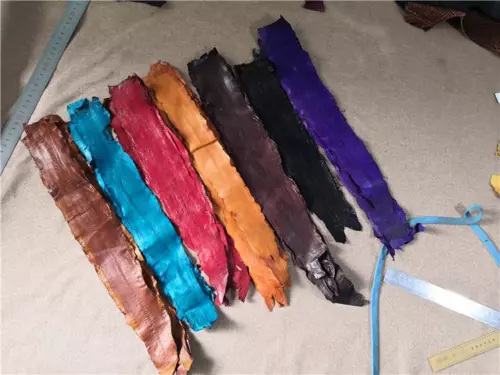 2x Real Fish Skin Leather Genuine Eel Leather Eel Fish Skin Material Craft - Picture 4 of 30