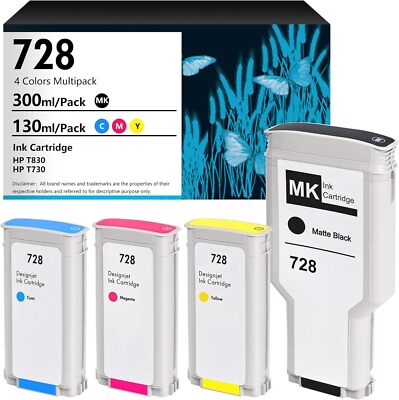 728 Ink Cartridge for HP DesignJet T830 / T730 Plotter Printers F9J68A F9J67A
