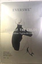 Everswe Microfiber 80 Denier Tights NAVY Large/X-Large Polyamide Spandex SOFT